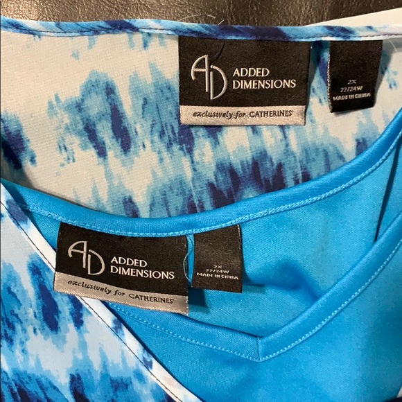 Two piece blue tie die sheer drawstring top & cami - Picture 3 of 3